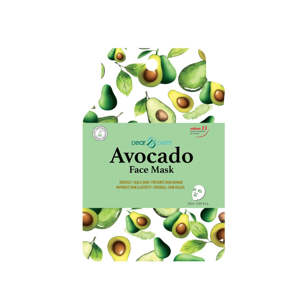 DEARDERM White Sheet Face Masks - Avocado
