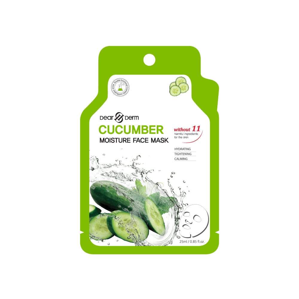 DEARDERM White Sheet Face Masks - Cucumber