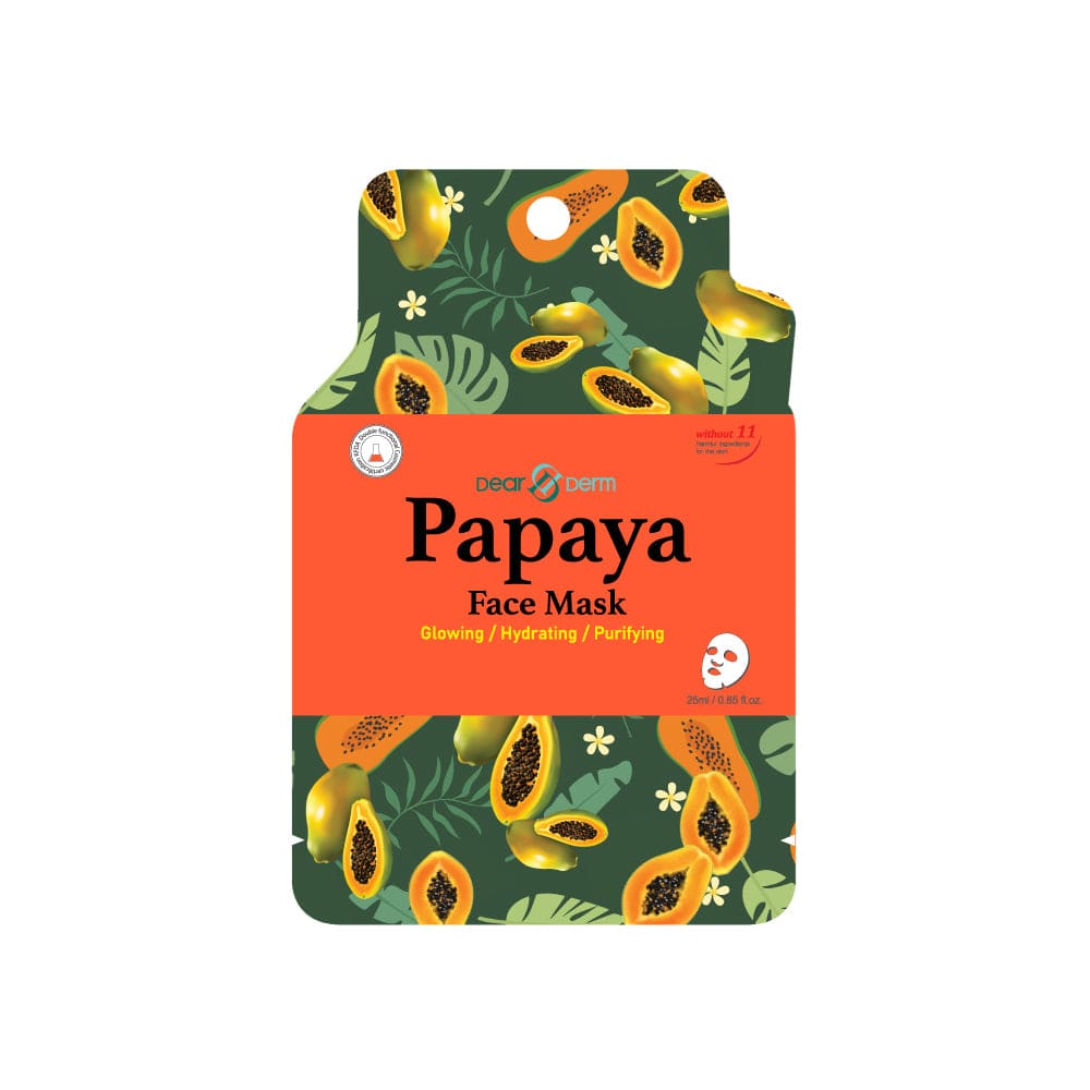 DEARDERM White Sheet Face Masks - Papaya