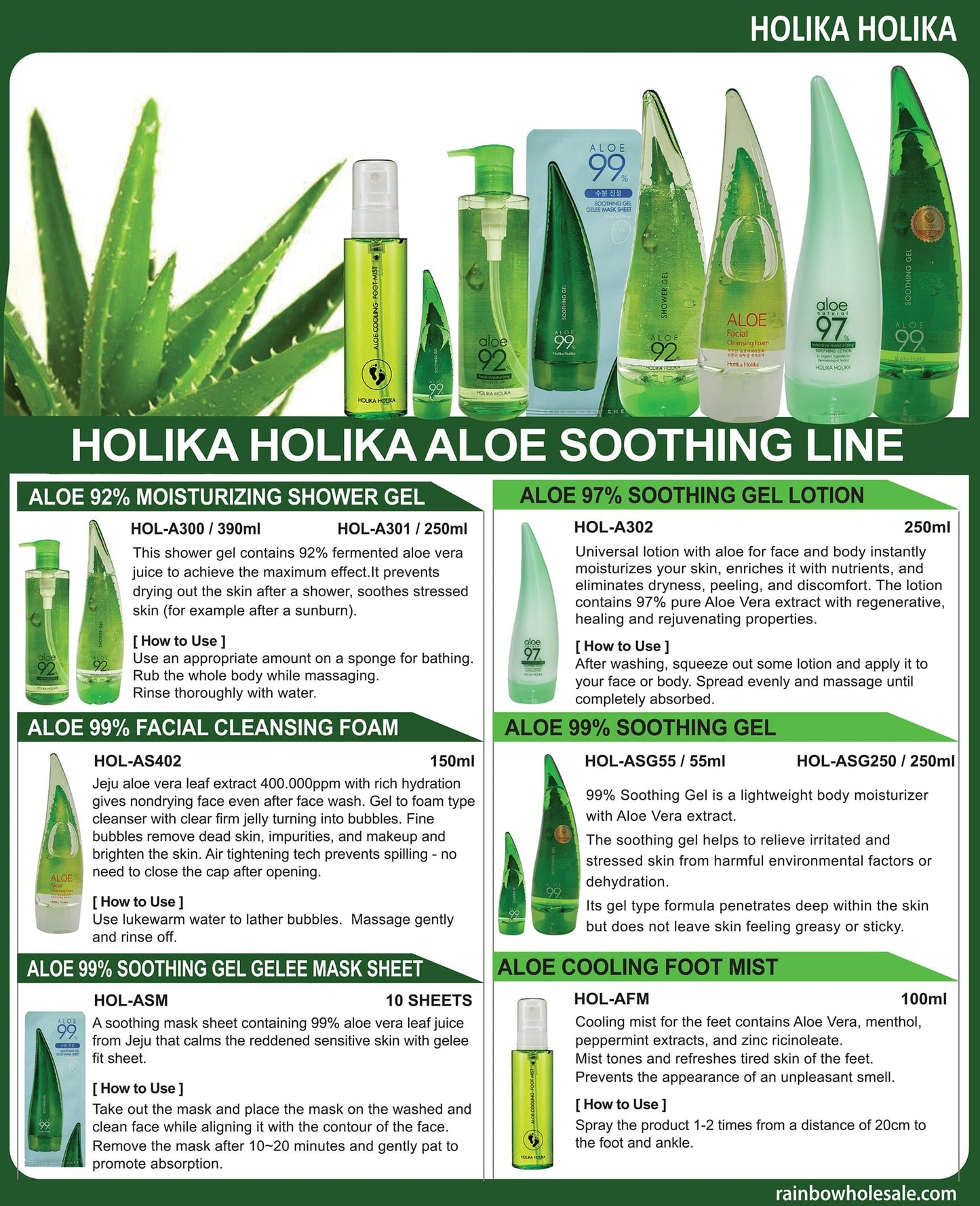 Holika Holika - Aloe 99% Facial Cleansing Foam (150ml)