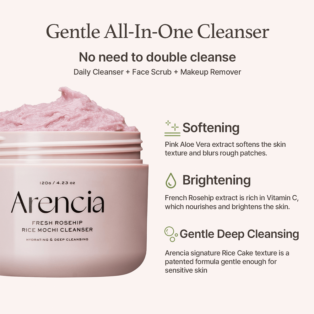 Arencia Fresh Rose Hip Rice Mochi Cleanser 120g