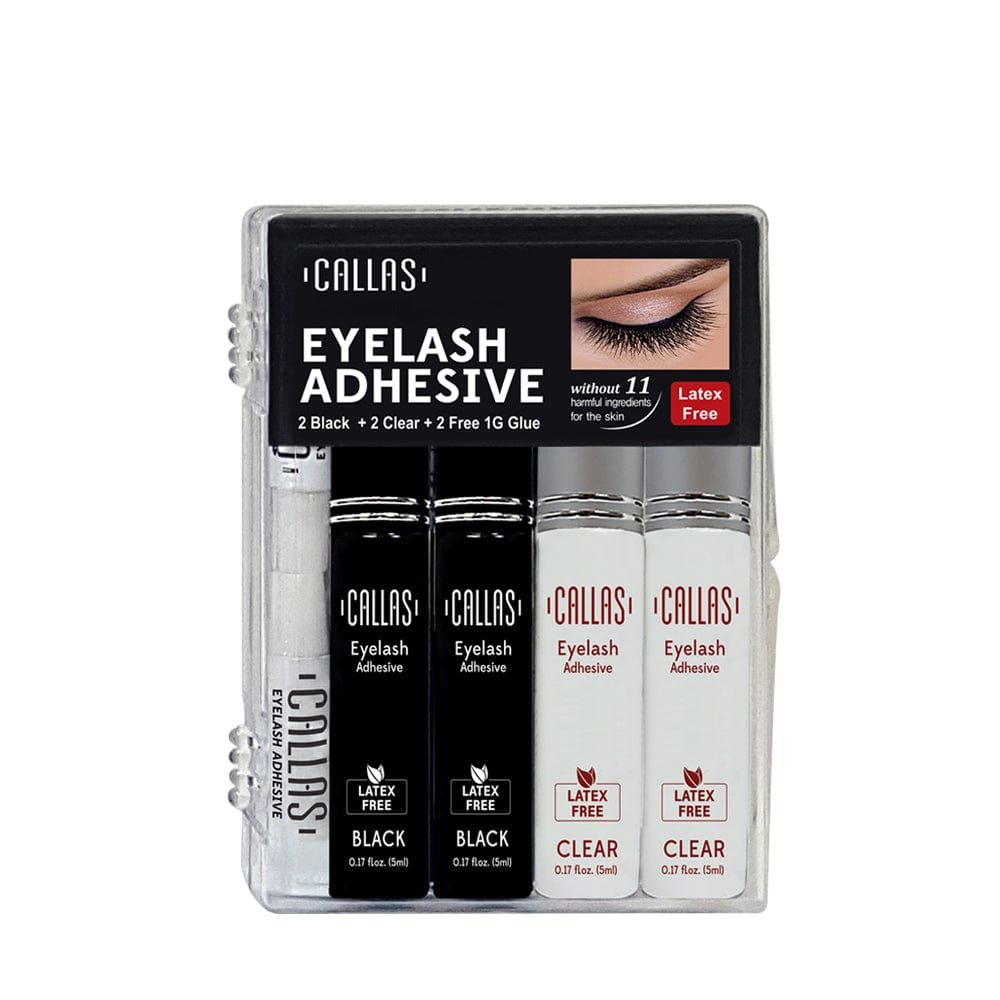 CALLAS Latex-Free Hypoallergenic Eyelash Adhesive - 2 Black 2 Clear