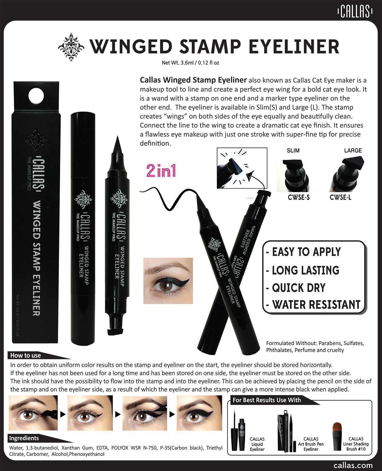 CALLAS Winged Eyeliner Stamp - Slim