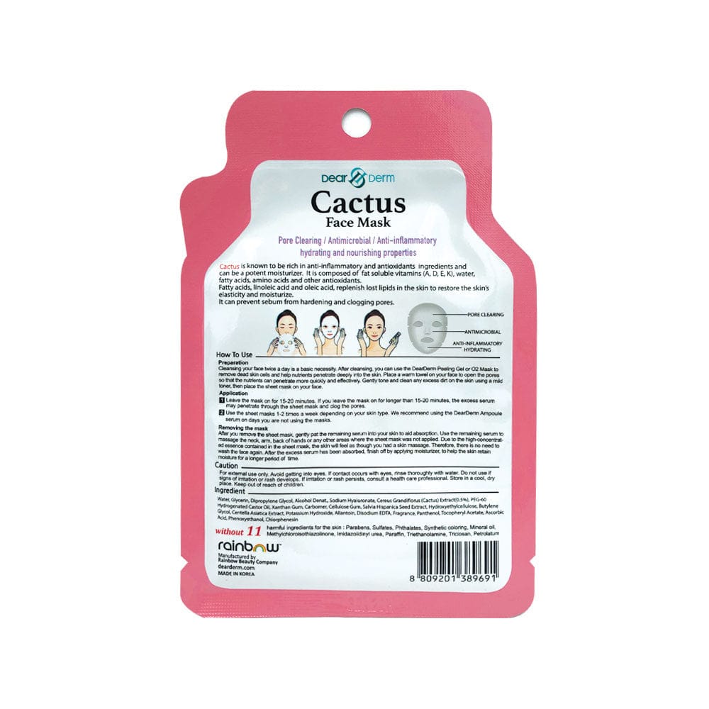 DEARDERM White Sheet Face Masks - Catctus