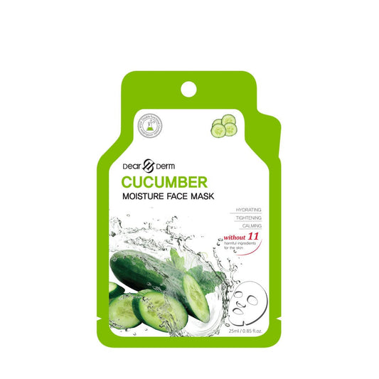 DEARDERM White Sheet Face Masks - Cucumber