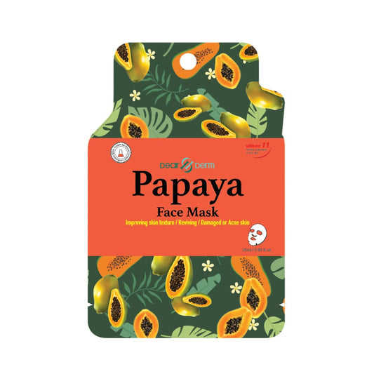 DEARDERM White Sheet Face Masks - Papaya