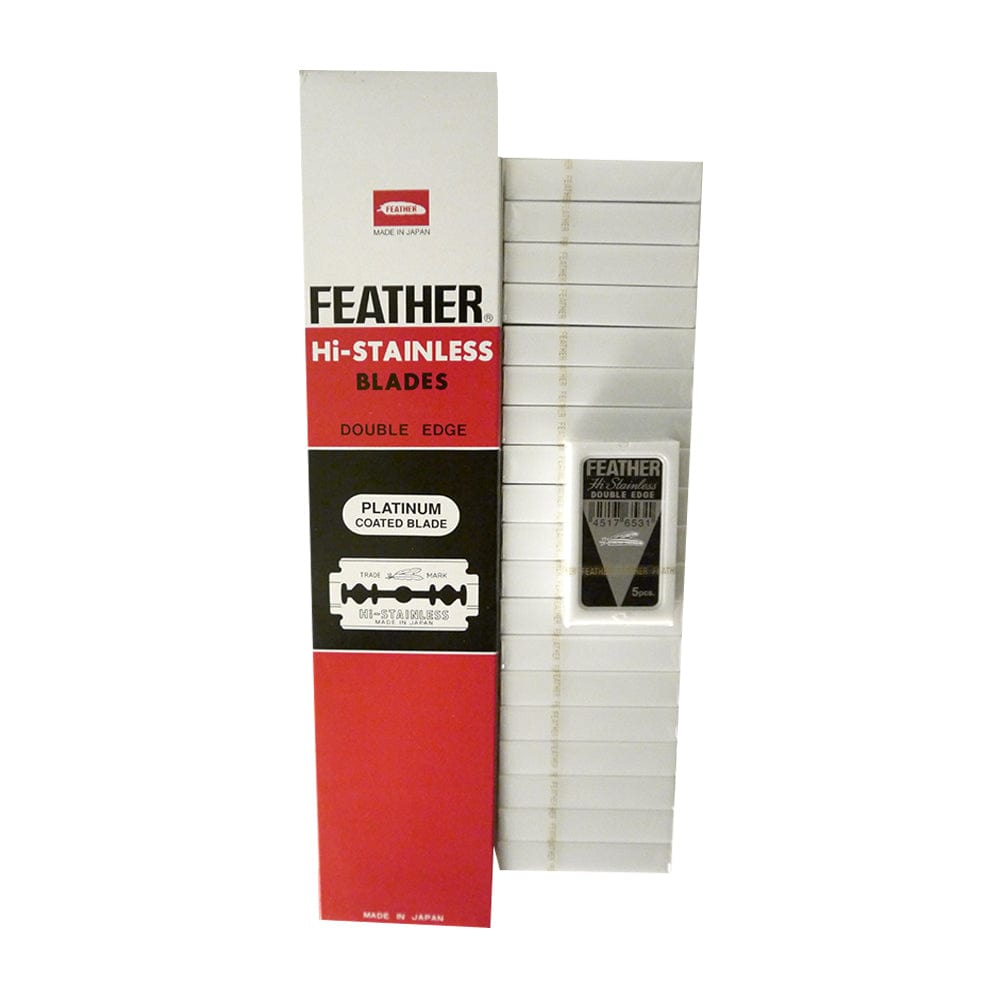 Feather Hi-Stainless Blades Double Edge (20 Packets x 5 Blades)