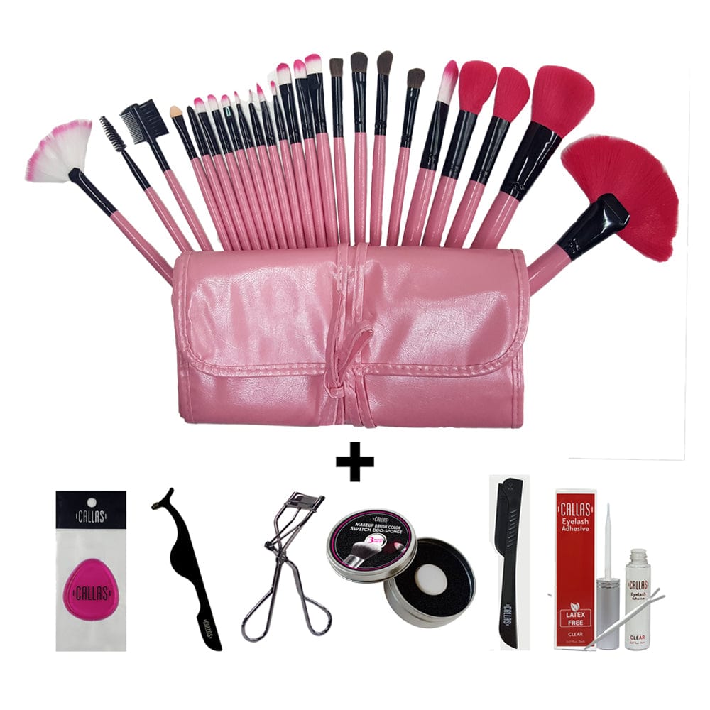 CALLAS 30pcs Professional High-Quality Makeup Brush Tool Set - Pink