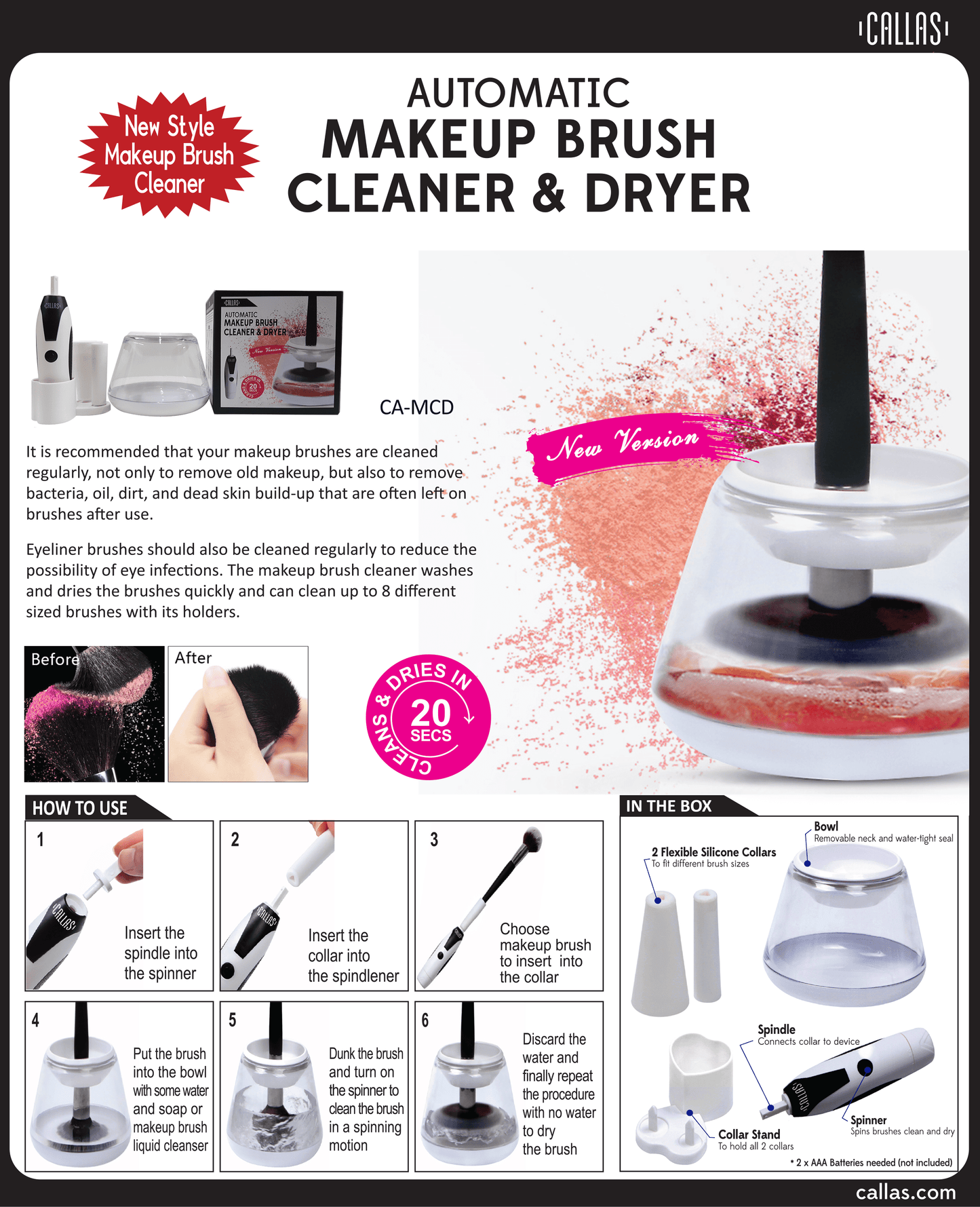 CALLAS Automatic Makeup Brush Cleaner & Dryer