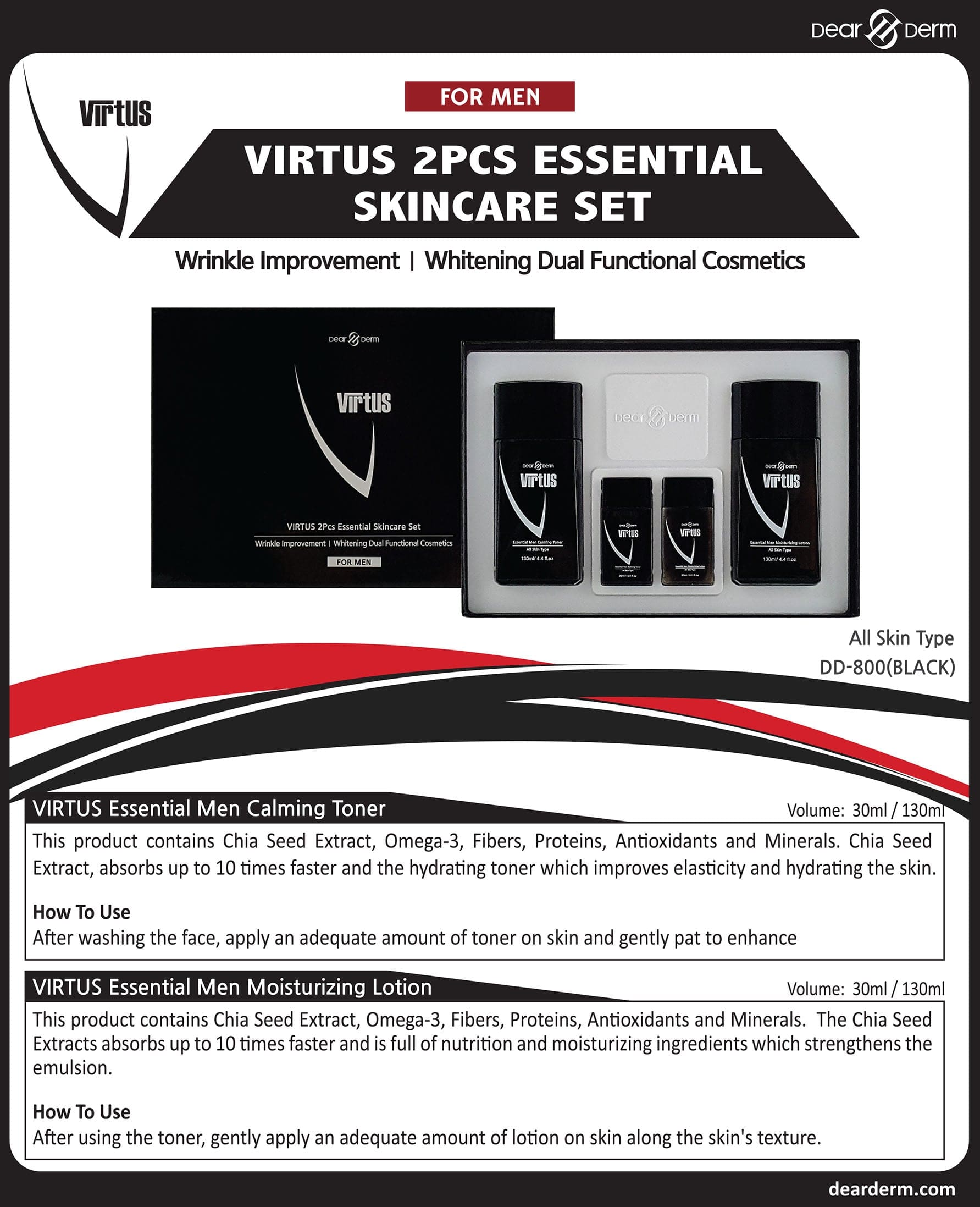 DEARDERM Virtus Essential Skincare Set for Men